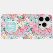 Kleurrijke Bloementuin Monogram  Case-Mate iPhone Case (Achterkant (horizontaal))