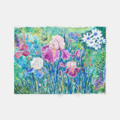 Kleurrijke Bloementuin Olie Pastel Art Deken (Voorkant (Horizontaal))