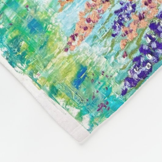 Kleurrijke Bloementuin Olie Pastel Art Deken (Hoek)