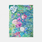 Kleurrijke Bloementuin Olie Pastel Art Deken (Voorkant)