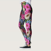 Kleurrijke bloementuin ontwerp  leggings (Links)