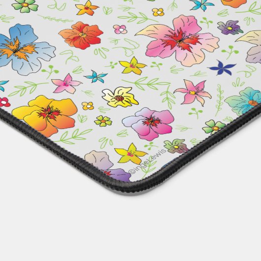 Kleurrijke bloementuin patroon modern bureaumat (Hoek)