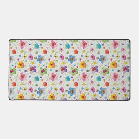 Kleurrijke bloementuin patroon modern bureaumat (Voorkant)