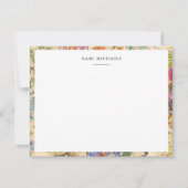 Kleurrijke Bloementuin Rand  Patroon Notitiekaartje (Voorkant)