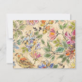 Kleurrijke Bloementuin Rand  Patroon Notitiekaartje (Achterkant)