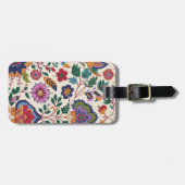 kleurrijke bloementuin romantische stijl bagagelabel (Voorkant horizontaal)