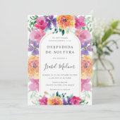 Kleurrijke Bloementuin Spaans Vrijgezellenfeest Kaart (Staand voorkant)