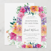 Kleurrijke Bloementuin Spaans Vrijgezellenfeest Kaart (Voorkant / Achterkant)