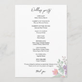 Kleurrijke Bloementuin Waterverf Handgeschilderd Programmakaart (Achterkant)