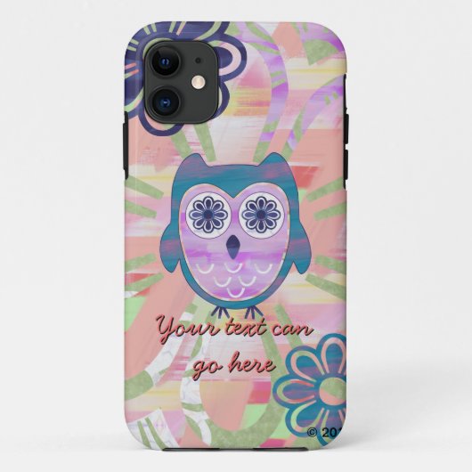 Kleurrijke bloemenuil Case-Mate iPhone case (Achterkant)