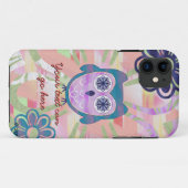Kleurrijke bloemenuil Case-Mate iPhone case (Achterkant (horizontaal))