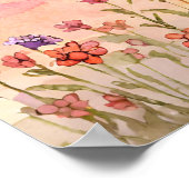 Kleurrijke Bloemenveld zonsondergang Schilderen wa Poster (Hoek)