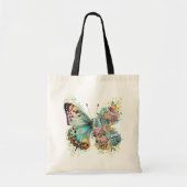 Kleurrijke bloemenvlinder tote bag (Voorkant)