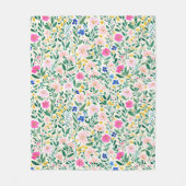 Kleurrijke bloemenweide fleece deken (Voorkant)