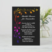 Kleurrijke Bloemenwijnstokken Vrijgezellenfeest Zw Kaart (Staand voorkant)