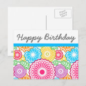 Kleurrijke bloemetjes en blaadjes Verjaardag Brief Briefkaart (Voorkant / Achterkant)
