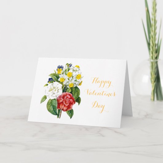  kleurrijke bloemetjes happy Valentijnsdag Feestdagen Kaart (Voorkant)