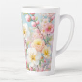 Kleurrijke bloemetjes in zachte pastelkleuren wate latte mok (Rechts)