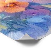 Kleurrijke bloemetjes in zachte pastelkleuren wate poster (Hoek)