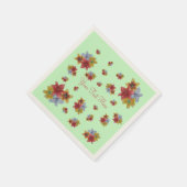  kleurrijke bloemetjes rood en geel servetten (Hoek)