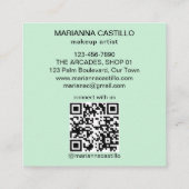 Kleurrijke bloemetjes roze groene sjabloon qr vierkante visitekaartje (Achterkant)