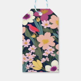 Kleurrijke bloemetjes roze heerlijk Cadeau Label Cadeaulabel