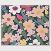 Kleurrijke bloemetjes roze heerlijk Cadeau Label Cadeaupapier (Vlak)