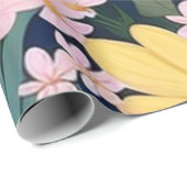 Kleurrijke bloemetjes roze heerlijk Cadeau Label Cadeaupapier (Rol Hoek)