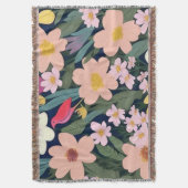 Kleurrijke bloemetjes roze heerlijk Cadeau Label Deken (Voorkant Verticaal)
