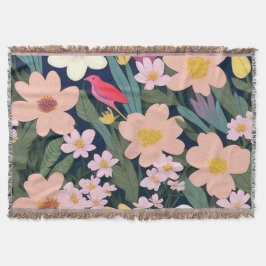 Kleurrijke bloemetjes roze heerlijk Cadeau Label Deken