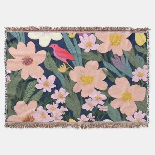 Kleurrijke bloemetjes roze heerlijk Cadeau Label Deken (Voorkant)