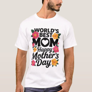 Kleurrijke bloemhoeklijst op zwarte achtergrond t-shirt