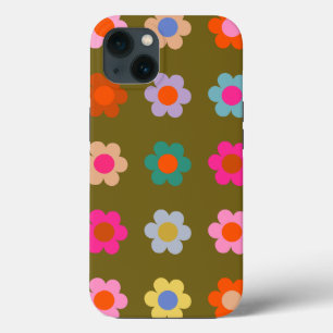  kleurrijke bloemige Abstracte retro bloemen Case-Mate iPhone Case