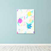 Kleurrijke Bloemige Abstractie Canvas Afdruk (Insitu (Houten vloer))