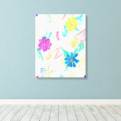 Kleurrijke Bloemige Abstractie Canvas Afdruk (Insitu (Houten vloer))