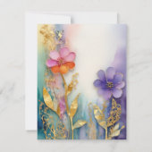 Kleurrijke bloemige antwoordkaart RSVP kaartje (Achterkant)