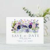 Kleurrijke Bloemige Aquarel Bruiloft Save The Date (Staand voorkant)