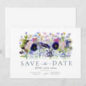 Kleurrijke Bloemige Aquarel Bruiloft Save The Date (Voorkant / Achterkant)