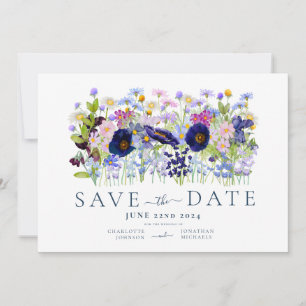 Kleurrijke Bloemige Aquarel Bruiloft Save The Date