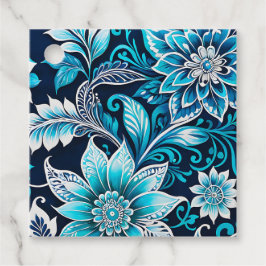 Kleurrijke bloemige batik-kunst cadeaukaartjes bedankjes labels