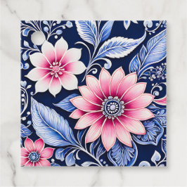 Kleurrijke bloemige batik-kunst cadeaukaartjes bedankjes labels