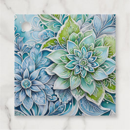 Kleurrijke bloemige batik-kunst cadeaukaartjes bedankjes labels