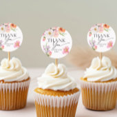 Kleurrijke bloemige bedankjes ronde sticker