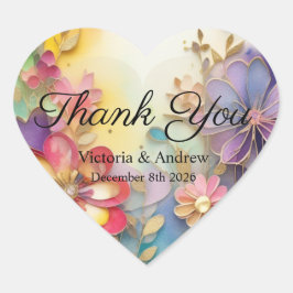 Kleurrijke Bloemige Bedankt Stickers