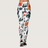 Kleurrijke bloemige botanische leggings (Achterkant)