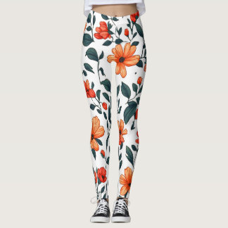 Kleurrijke bloemige botanische leggings