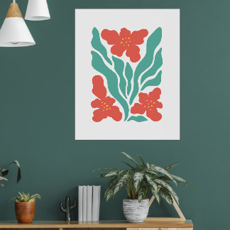 Kleurrijke Bloemige Botanische Scandinavische Muur Poster