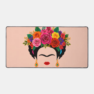 Kleurrijke Bloemige Bureaumat Frida Geïnspireerd