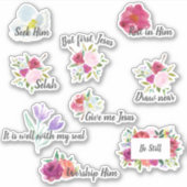 Kleurrijke bloemige devotionele christelijke journ sticker (Voorkant)