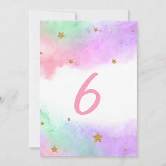 Kleurrijke Bloemige Eenhoorn Uitnodiging (Achterkant)